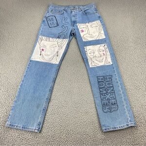 George Custom Hunter × Hunter Manga Men's Straight Regular Fit Jeans    Size: 32